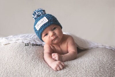 Newborn Baby Hat with Name, Custom Baby Hats for Twins, Monogrammed Baby Hat, Baby Hat, Personalized Baby Gift, Coming Home Outfit, Baby Hat - image4